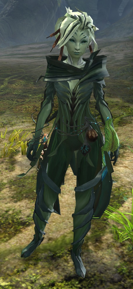 Caithe, the sylvari Firstborn whose flight into the Maguuma jungle drives the hunt of Heart of Thorns.