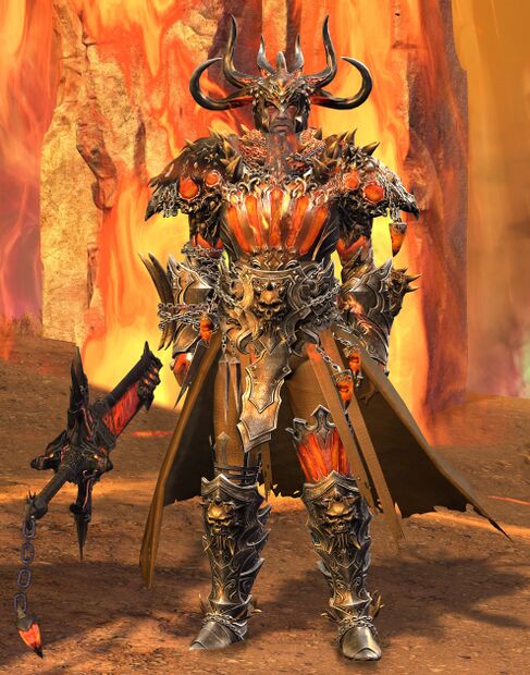 The god of war Balthazar, whose escape and hunt for the Elder Dragons opens the Path of Fire era.